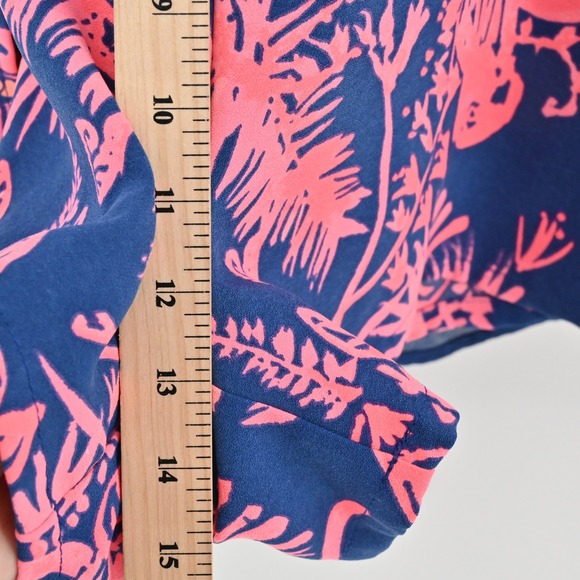 Lilly Pulitzer Donna Romper Sz 10 Indigo Night Caw Blue Pink Sleeveless Playsuit - Picture 7 of 16